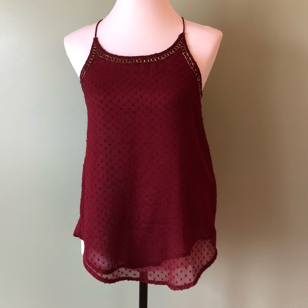 NWT Lucky Brand burgundy top size xs